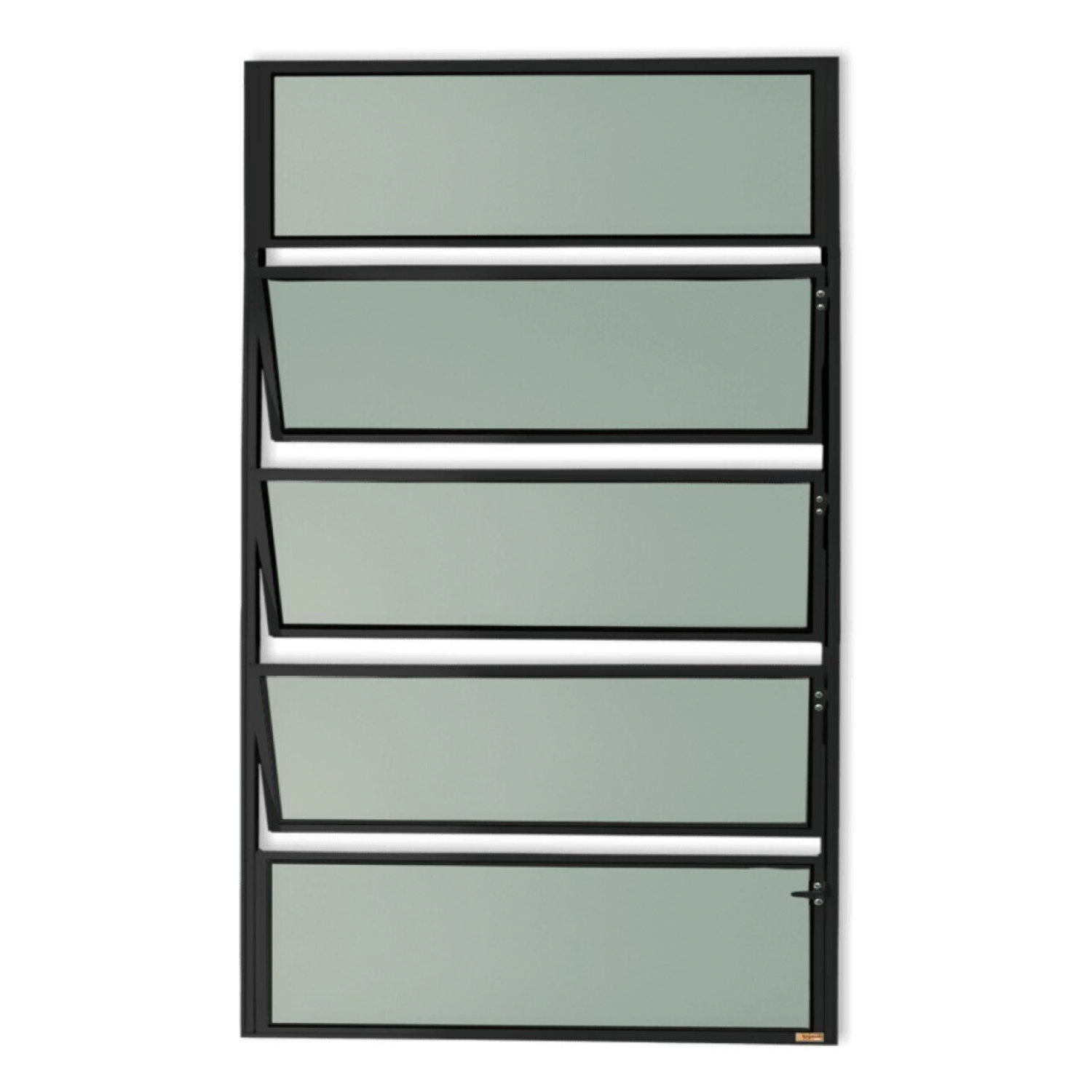 Janela De Alumínio Basculante 100x60cm Vidro Mini Boreal Master Brimak Preto