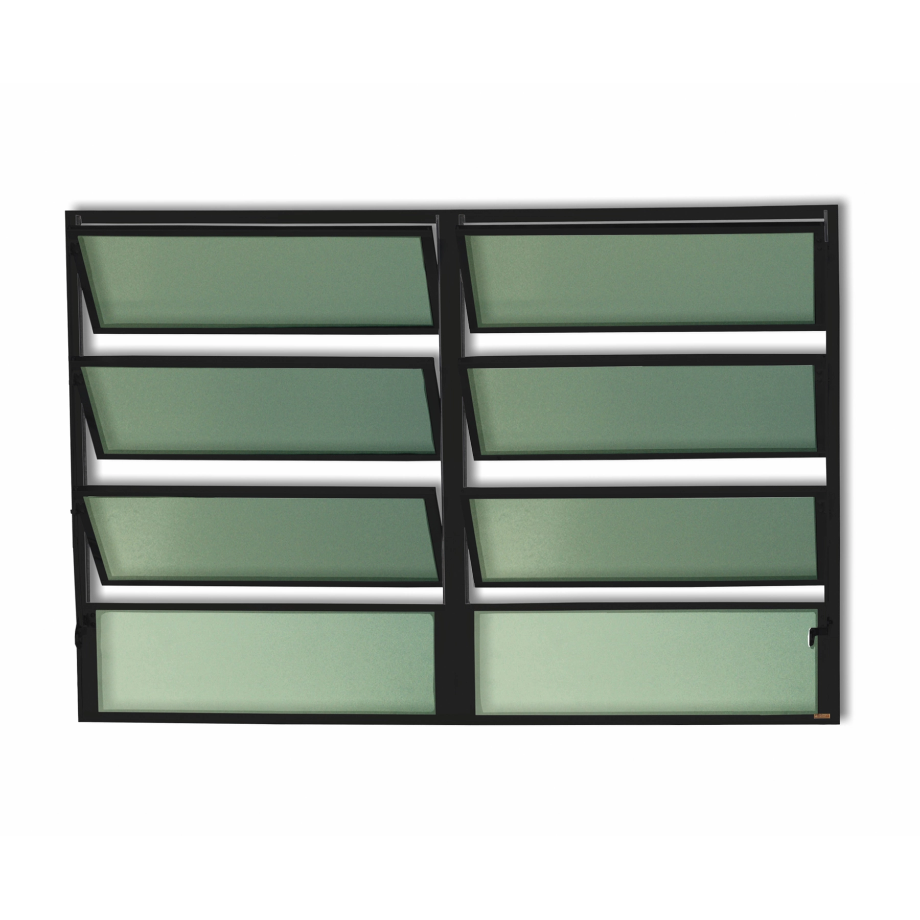Janela de Alumínio Basculante 2 Folhas 100x120cm com Vidro Mini Boreal Master Brimak Preta