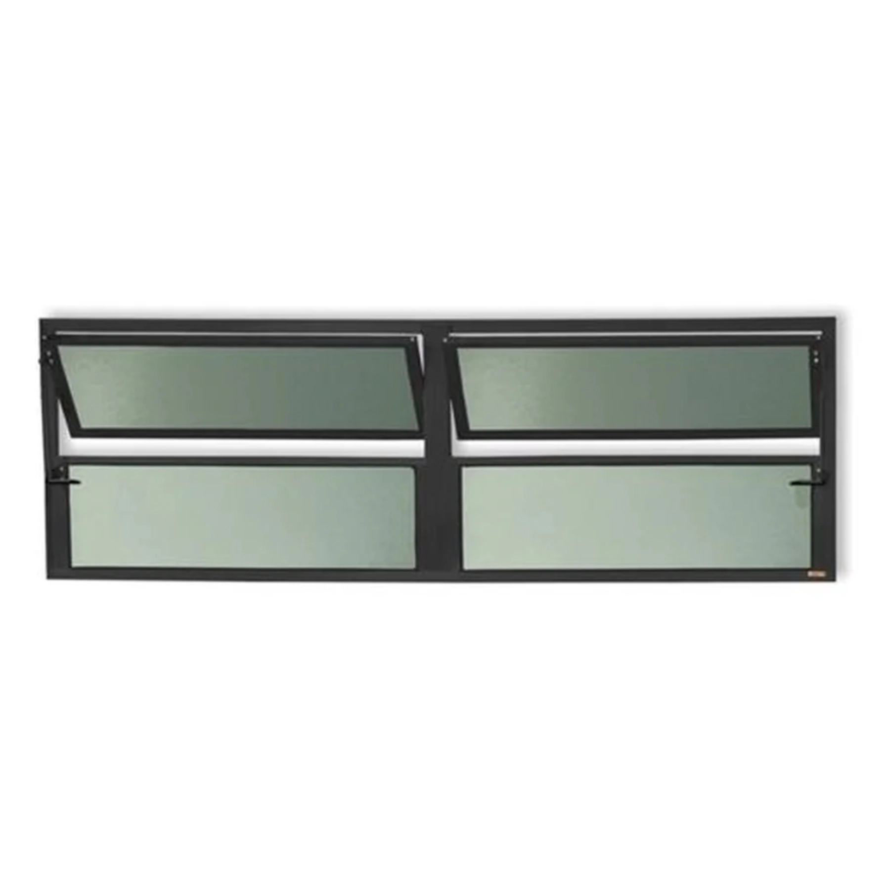 Janela de Alumínio Basculante 4 Folhas 40x200cm com Vidro Mini Boreal Master Brimak Preta