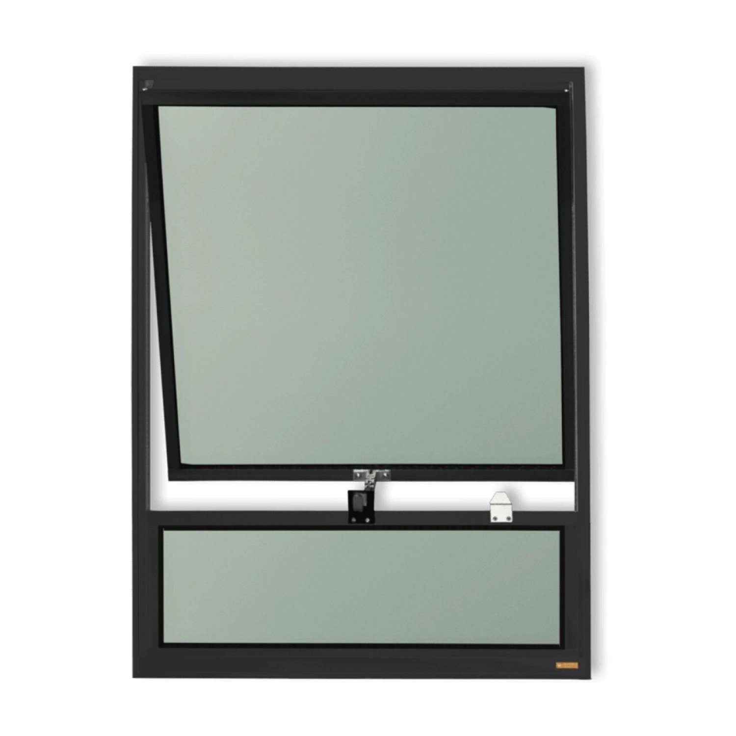 Janela De Alumínio Maxim-ar Com Bandeira 80x80cm Vidro Mini Boreal Plus Brimak Preto