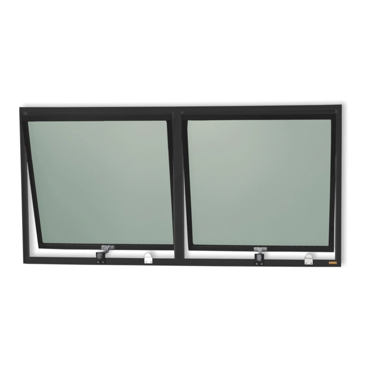 Janela De Alumínio Maxim-ar 2 Seções 60x120cm Vidro Mini Boreal Plus Brimak Preto
