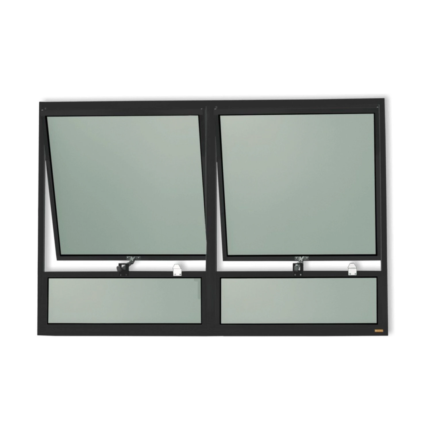 Janela De Alumínio Maxim-ar 2 Seções 80x120cm Vidro Mini Boreal Plus Brimak Preto