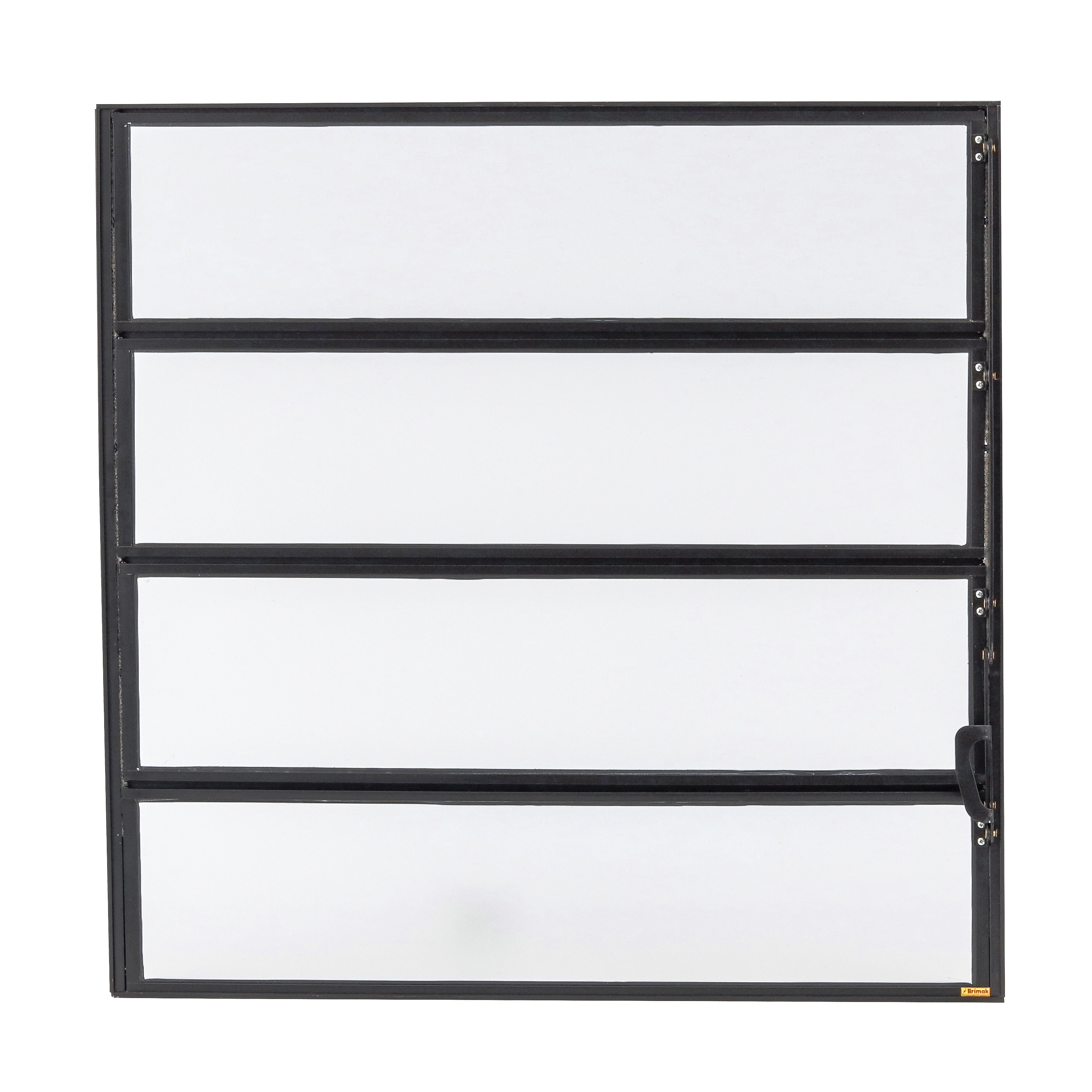 Janela de Alumínio Basculante 80x80cm com Vidro Mini Boreal Master Brimak Preta
