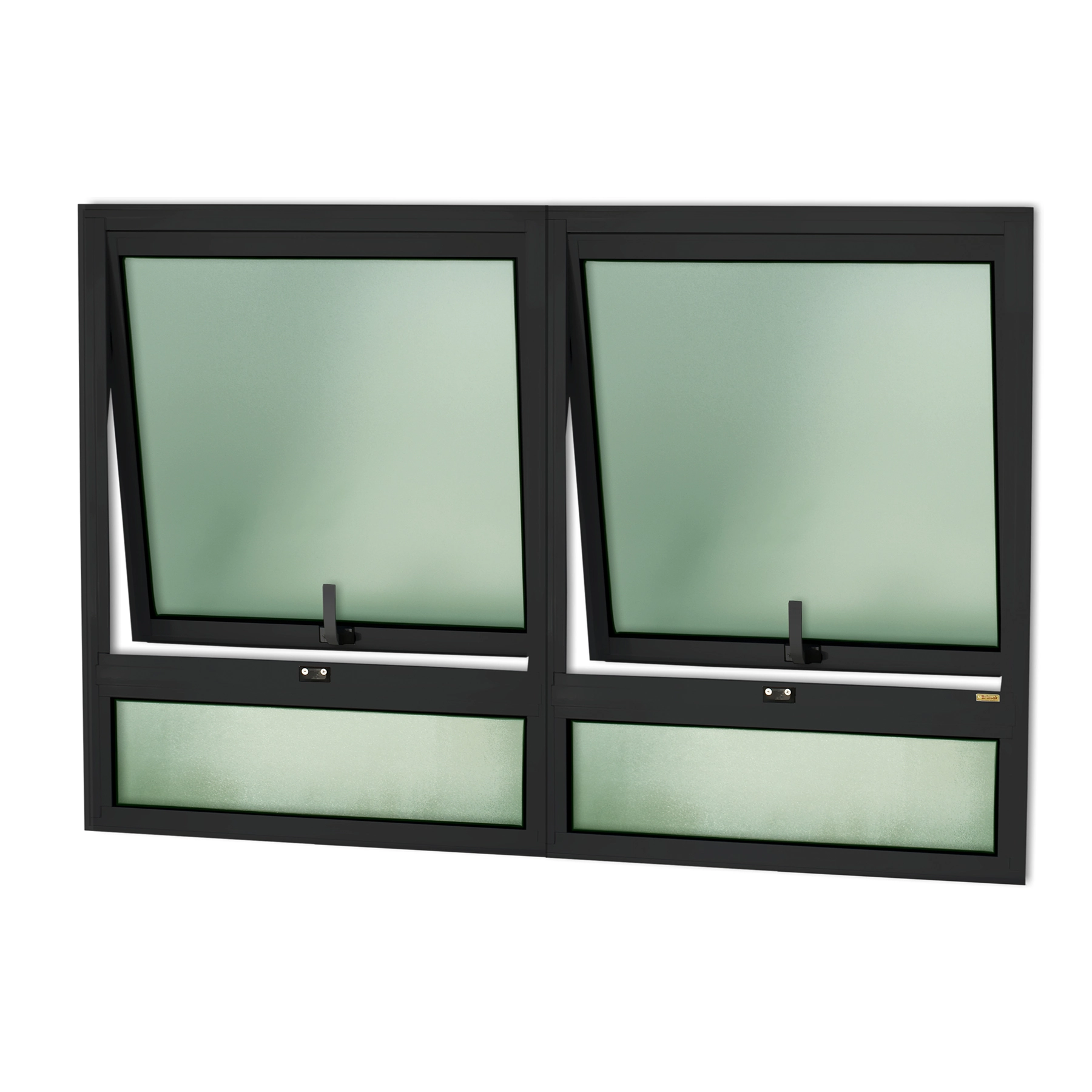 Janela de Alumínio Maxim-ar 2 Folhas 80x120cm com Vidro Mini Boreal Confort Brimak Preta