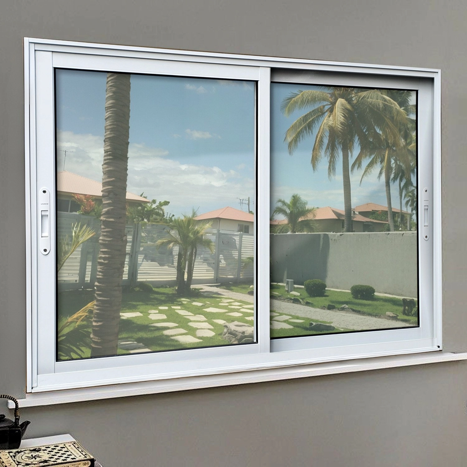 Janela Elite 2 Folhas Moveis 100 X 100 Vidro Liso Branco