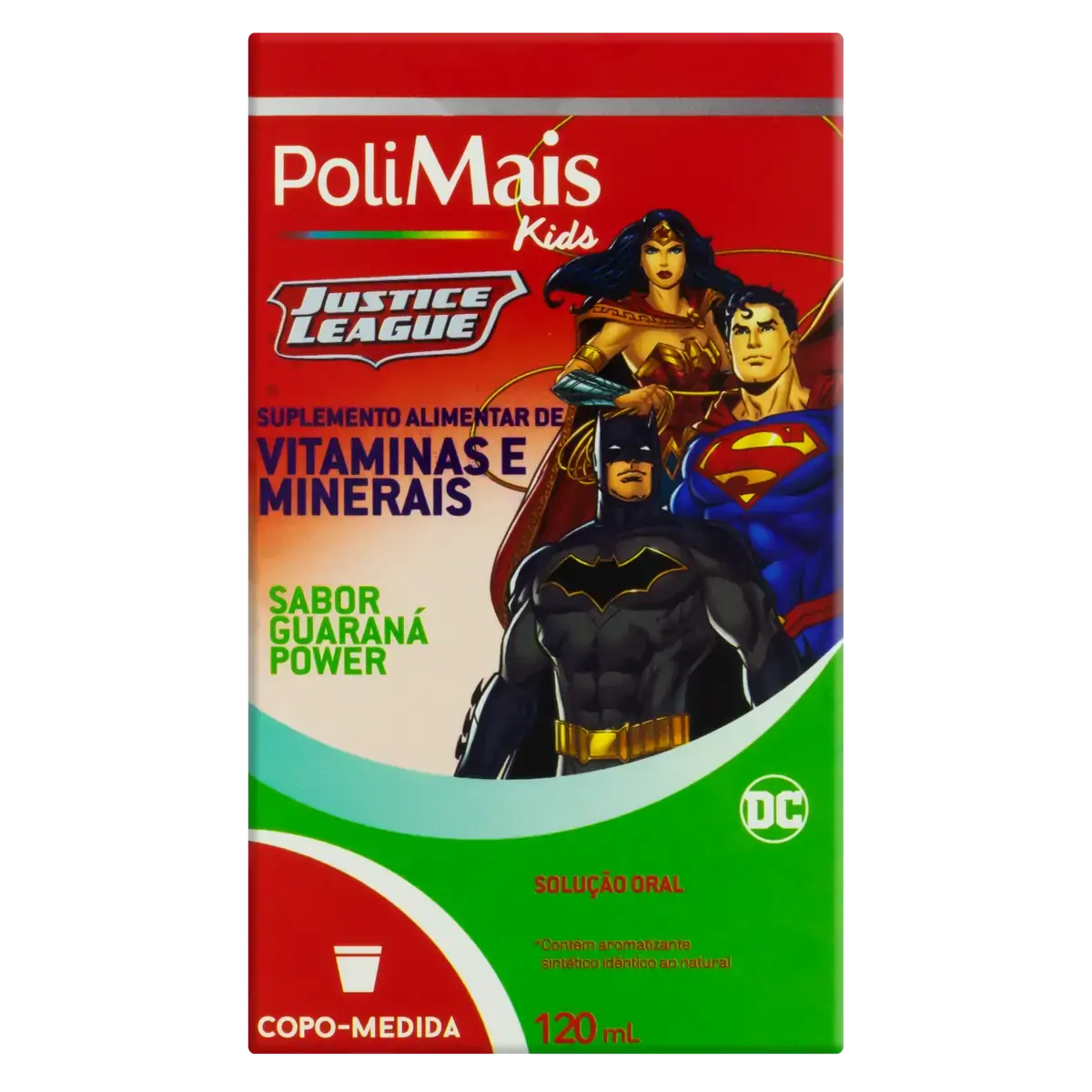 Polimais Kids Guaraná Power Liga Da Justiça Nutriex Marcas Caixa 120ml