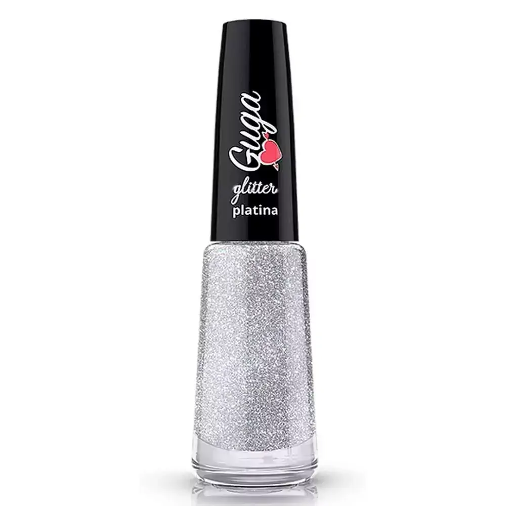 Esmalte Glitter Platina Guga 8Ml