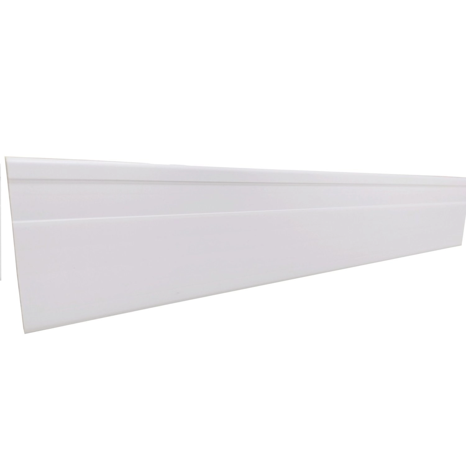 Rodapé De Pvc 7cmx15mmx2,40m - Caixa Com 6 Barra(s) - Branco Neve