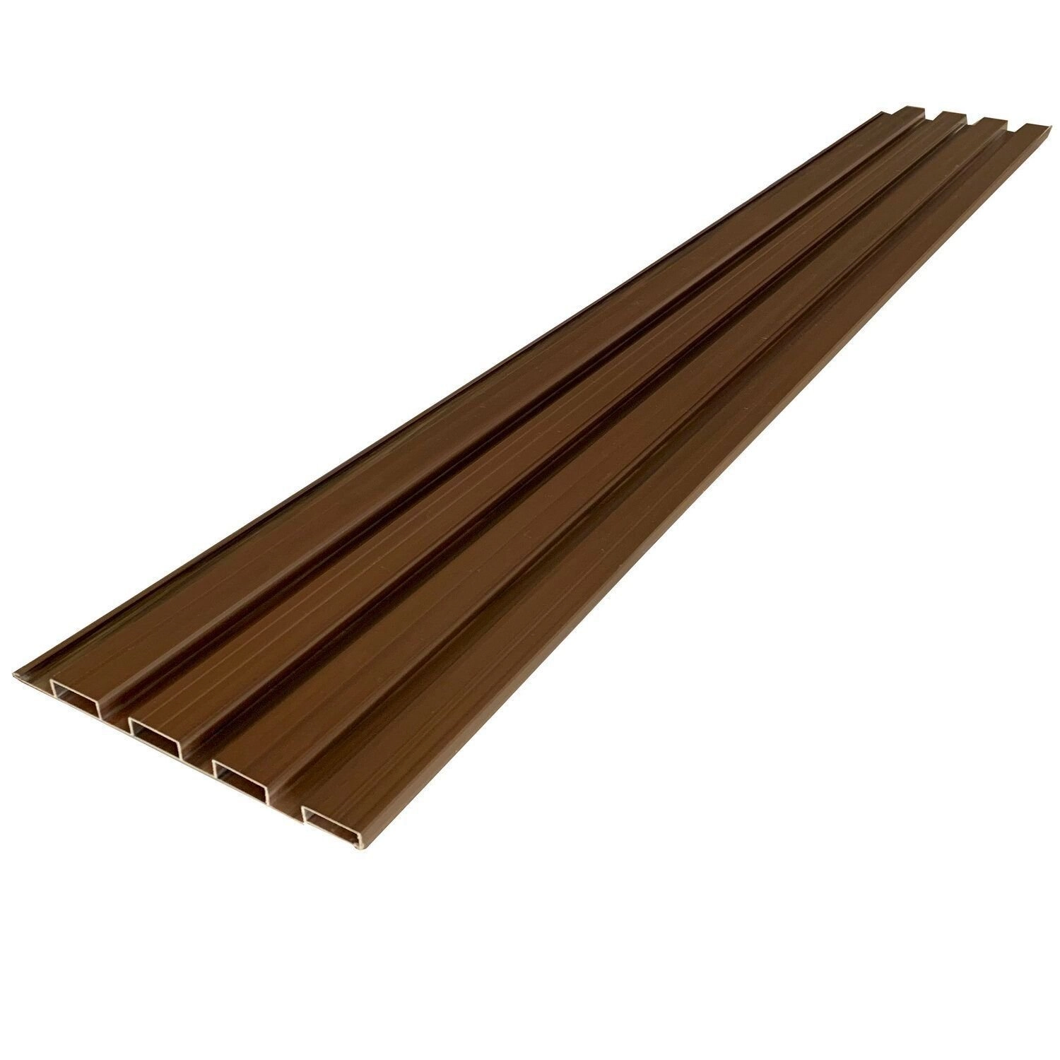 Painel Ripado Em Placa 100x0,15cm (1,05m²) Pvc + 2 Cantoneiras 1,05 Marrom