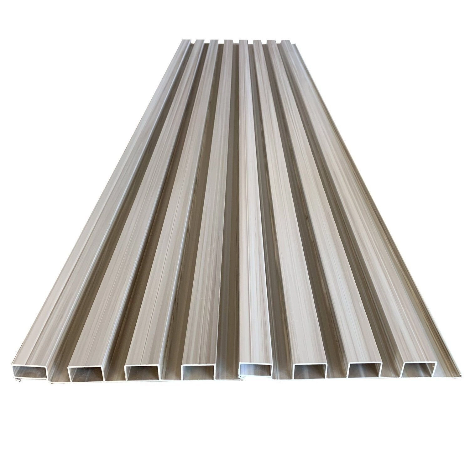 Painel Ripado Em Placa 100x0,15cm (1,05m²) Pvc + 2 Cantoneiras 1,05 Cinza