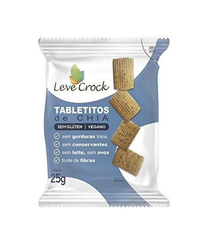 Biscoito Tabletito Salgado Chia Sem Glúten Leve Crock 25g