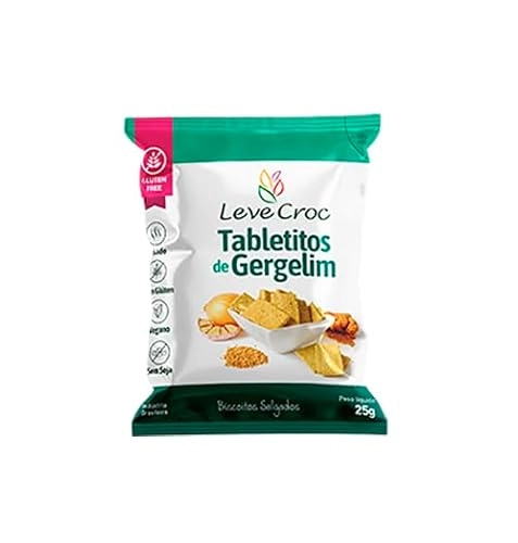Biscoito Tabletito Salgado Gergelim Sem Glúten Leve Crock 25g