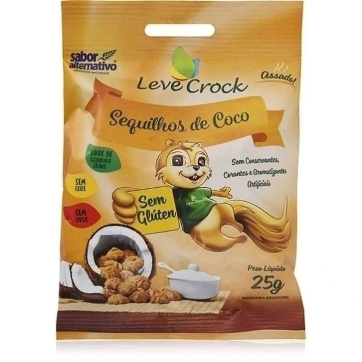 Biscoito Sequilho Coco Sem Glúten Leve Crock 25g