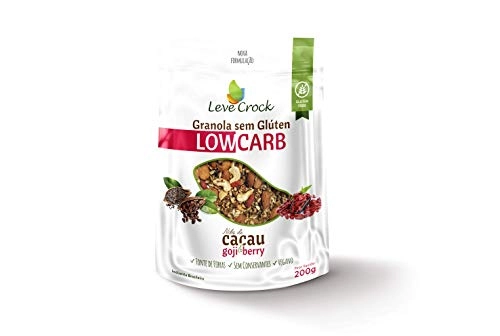 Granola Nibs de Cacau e Goji Berry Low Carb Sem Glúten Leve Crock 200g