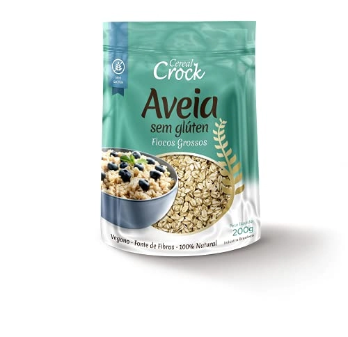 Aveia em Flocos Grossos Sem Glúten Leve Crock 200g