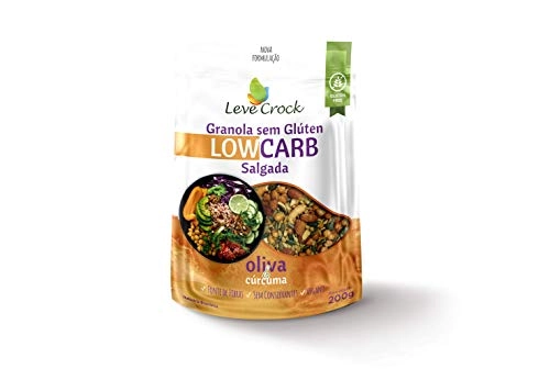 Granola Low Carb Salgada Sem Glúten Vegano Leve Crock 200g