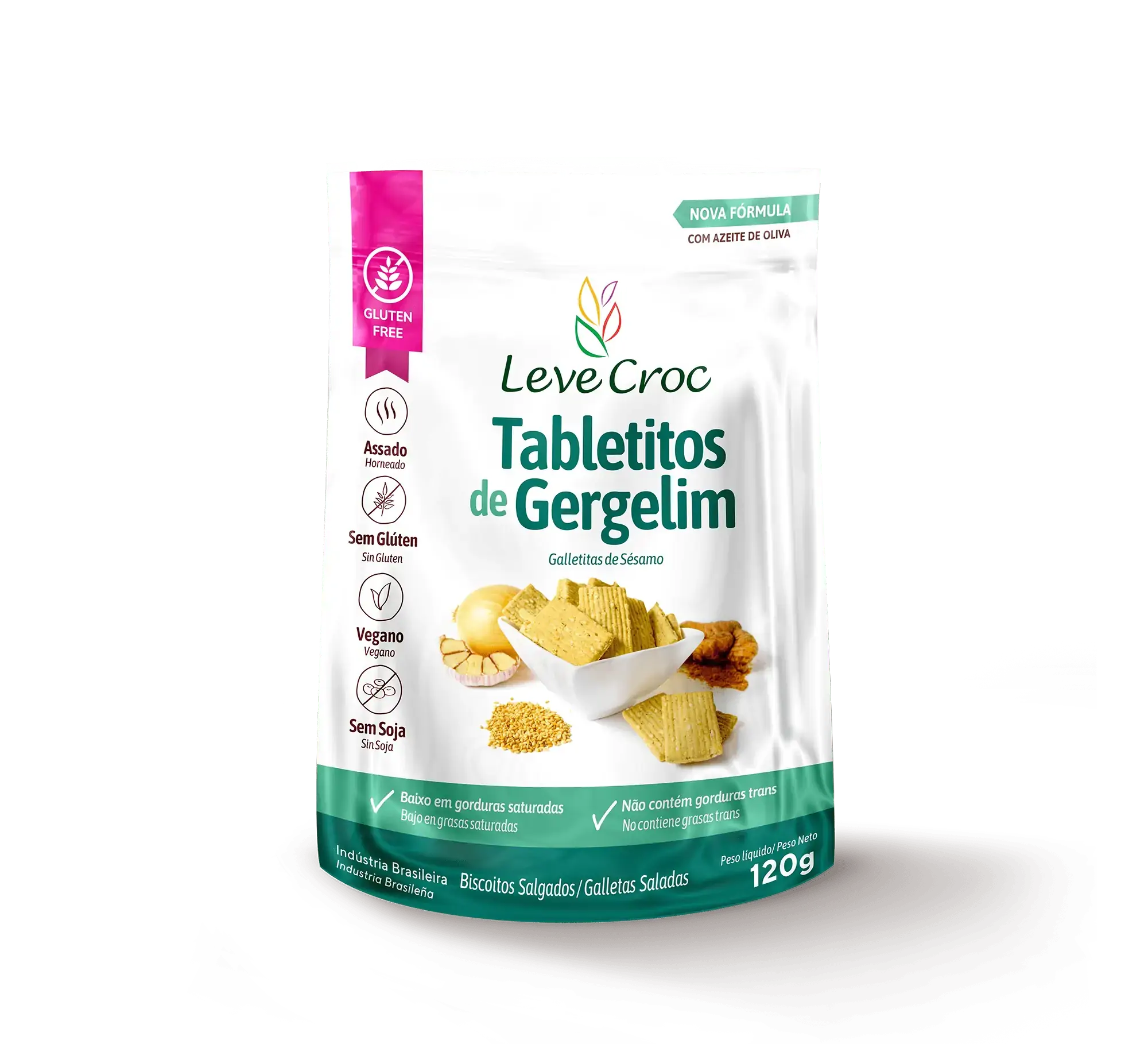 Biscoito Tabletitos Salgados S/g De Gergelim 120g