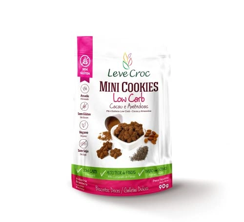 Mini Cookies Low Carb Cacau E Amêndoas 90g