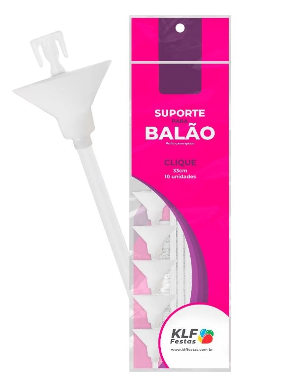 Pega Balao 33cm Clique Branco C/10 Klf
