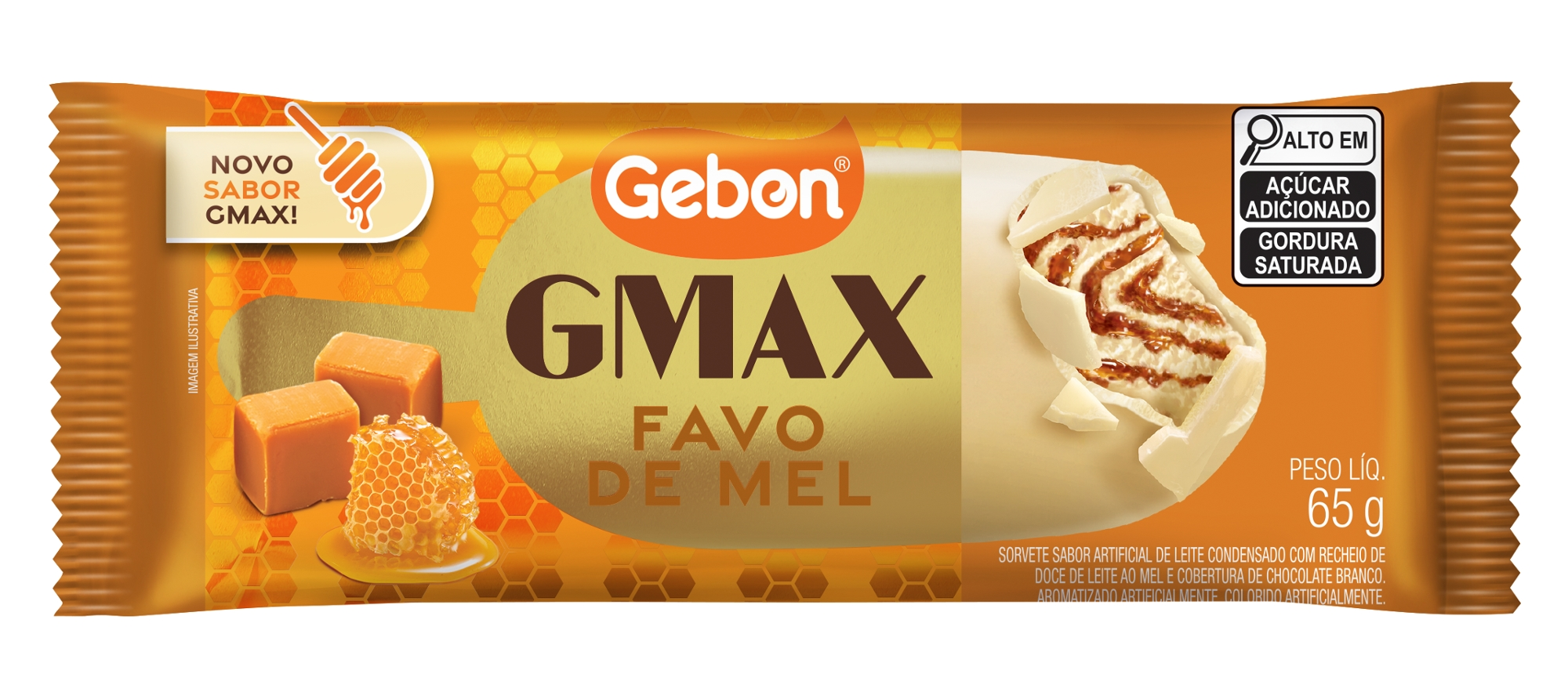 Sorvete Gebon Gmax Favo De Mel 65g Sorvete Gebon Gmax Favo D
