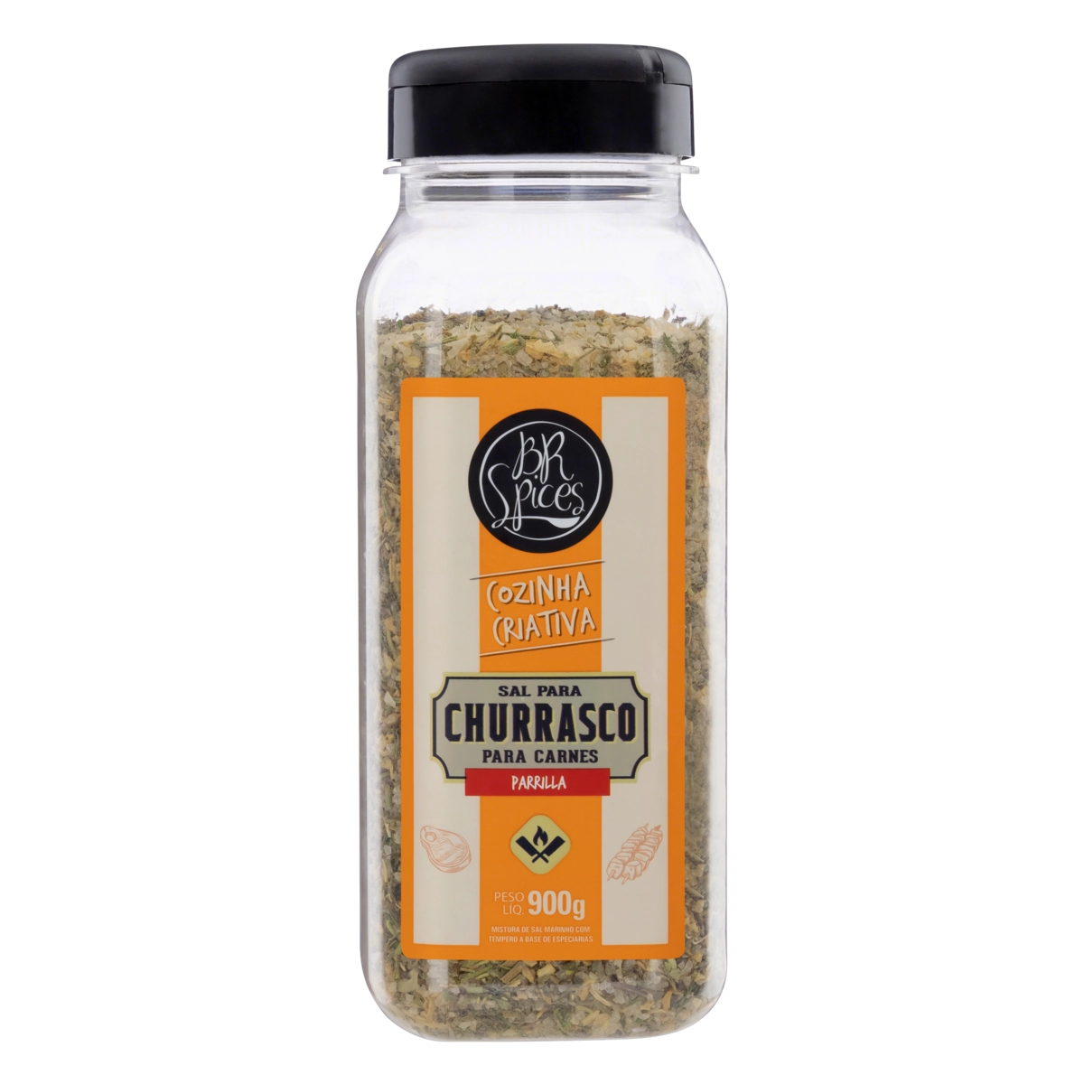 Sal De Parrilla Para Churrasco Br Spices Frasco 900g