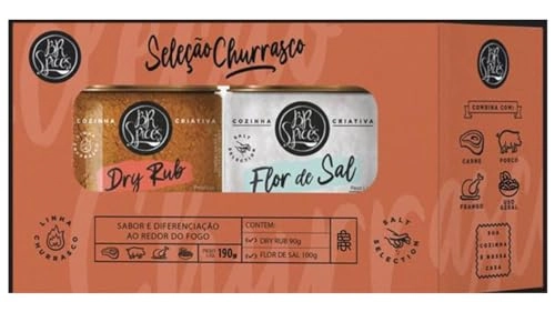Kit Tempero Pó Dry Rub 90g Flor De Sal 100g Br Spices Seleção Churrasco