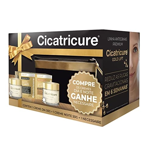 Kit Creme Diurno Fps 30 Noturno Cicatricure Gold Lift 50g Cada Grátis 1 Nécessaire