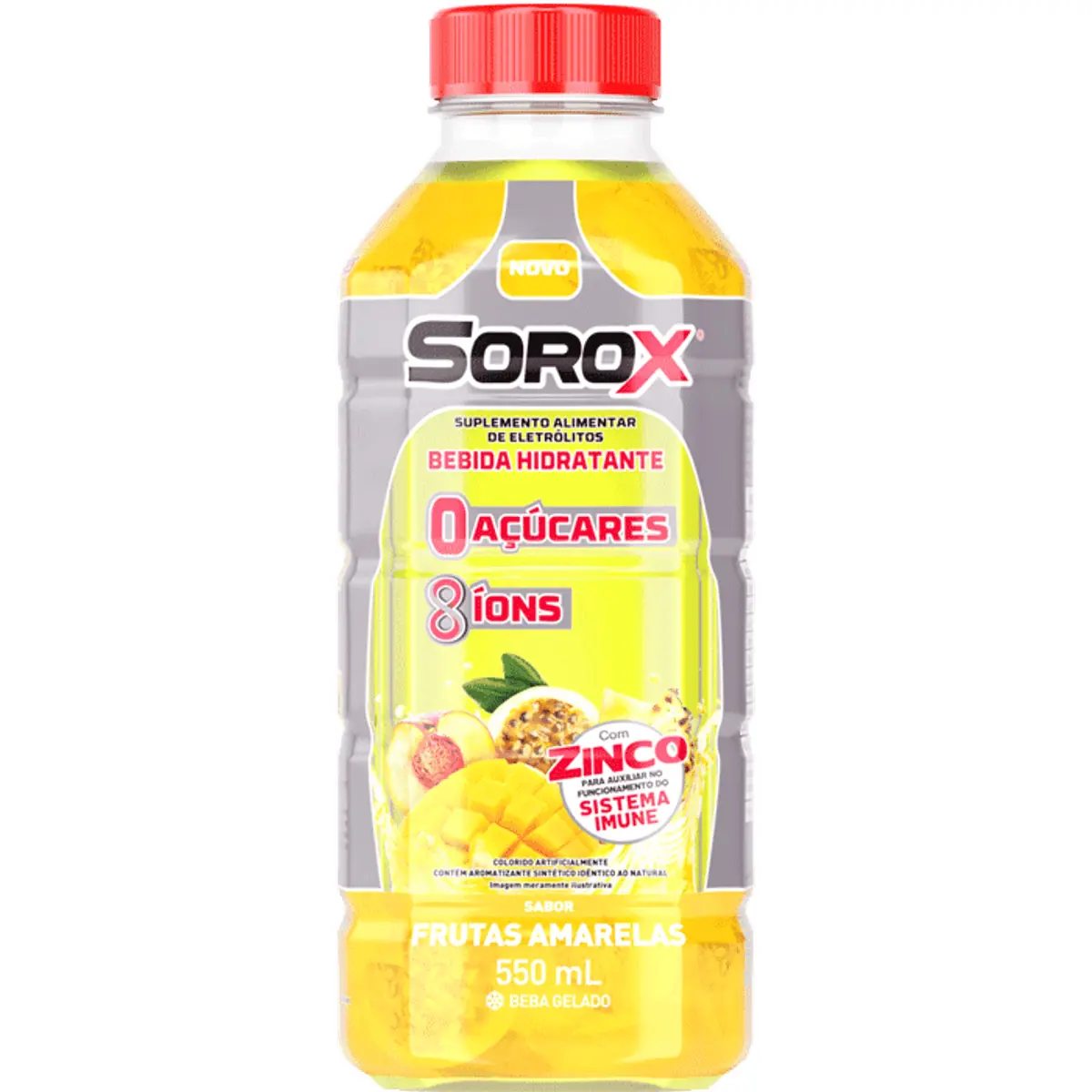 Sorox Bebida Hidrotônica Frutas Amarelas 550ml Zero Açúcar E Baixa Caloria