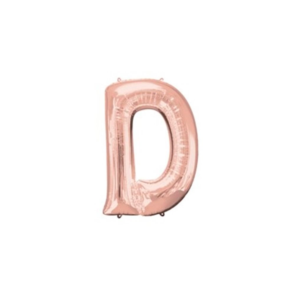 Balao Met Rose Letra D 40cm