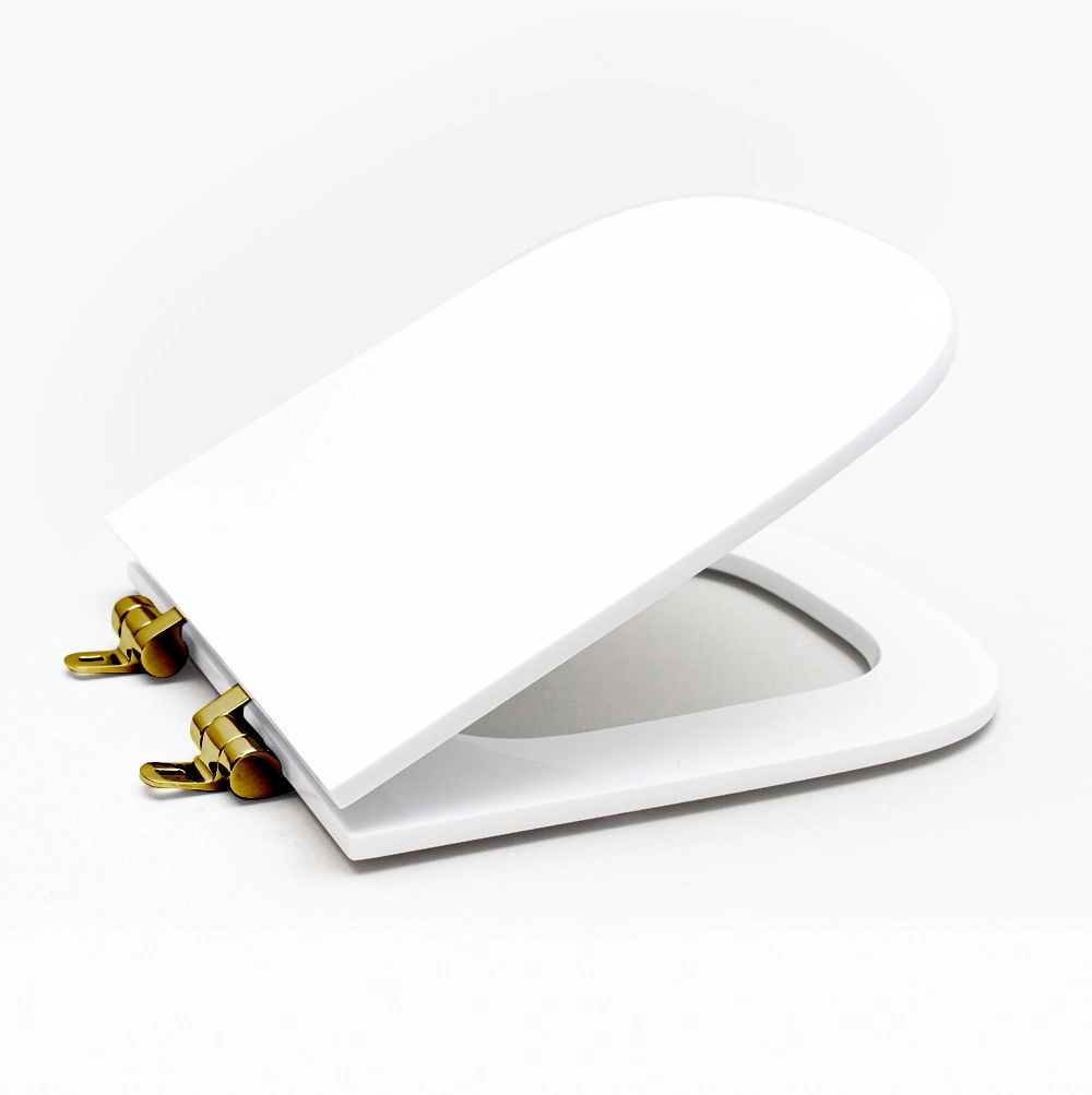 Assento Sanitário Poliéster Para Louça Quadra/unic/axis (deca) Slow Close Gold (reb. Oculto) Branco