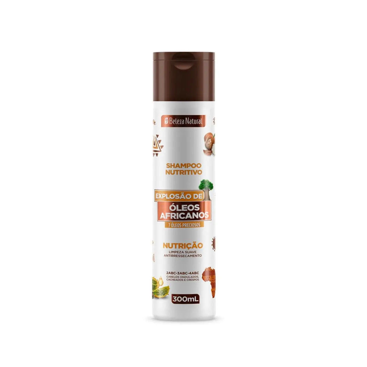 Shampoo Nutritivo Beleza Natural Explosão De óleos Africanos Frasco 300ml