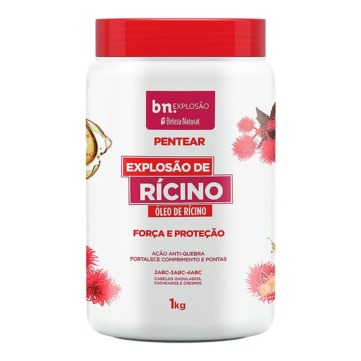 Creme Para Pentear Beleza Natural Explosão De Rícino Pote 1kg