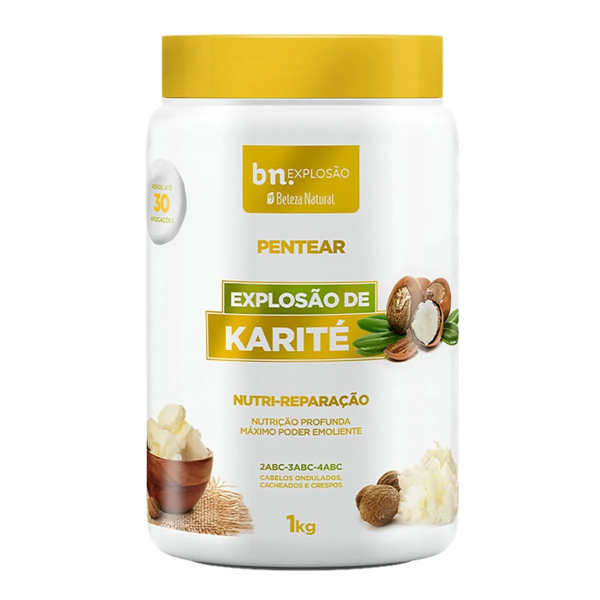 Creme Para Pentear Nutri Reparação Beleza Natural Explosão De Karité Pote 1kg