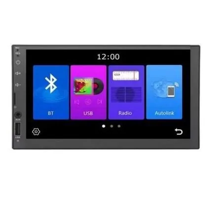 Reprodutor de Vídeo Multimidia 7 Pol. 12 Din Usb/Auxiliar/Fm/Carplay/Android - TAY TECH 1123