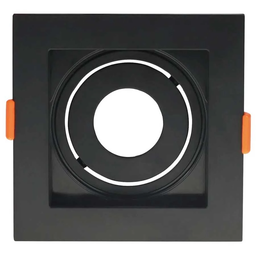 Spot De Embutir Conecta Mr11 Quadrado Recuado Preto 10cm Evoled