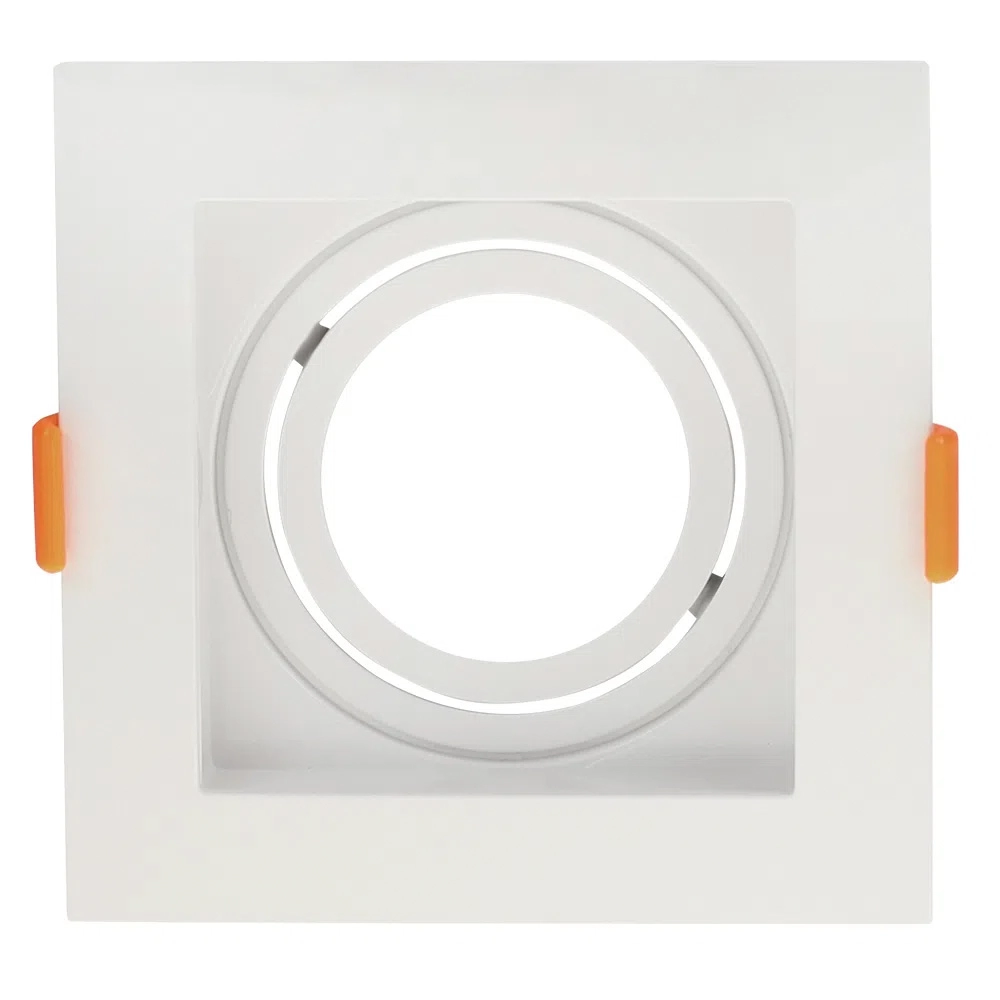 Spot De Embutir Conecta Mr16 Dicroica Quadrado Recuado Branco 10cm Evoled