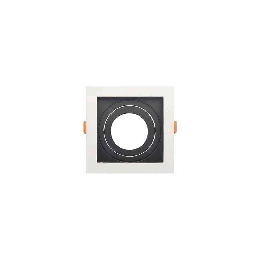 Spot De Embutir Conecta Par 20 Quadrado Recuado Branco E Preto 13cm Evoled
