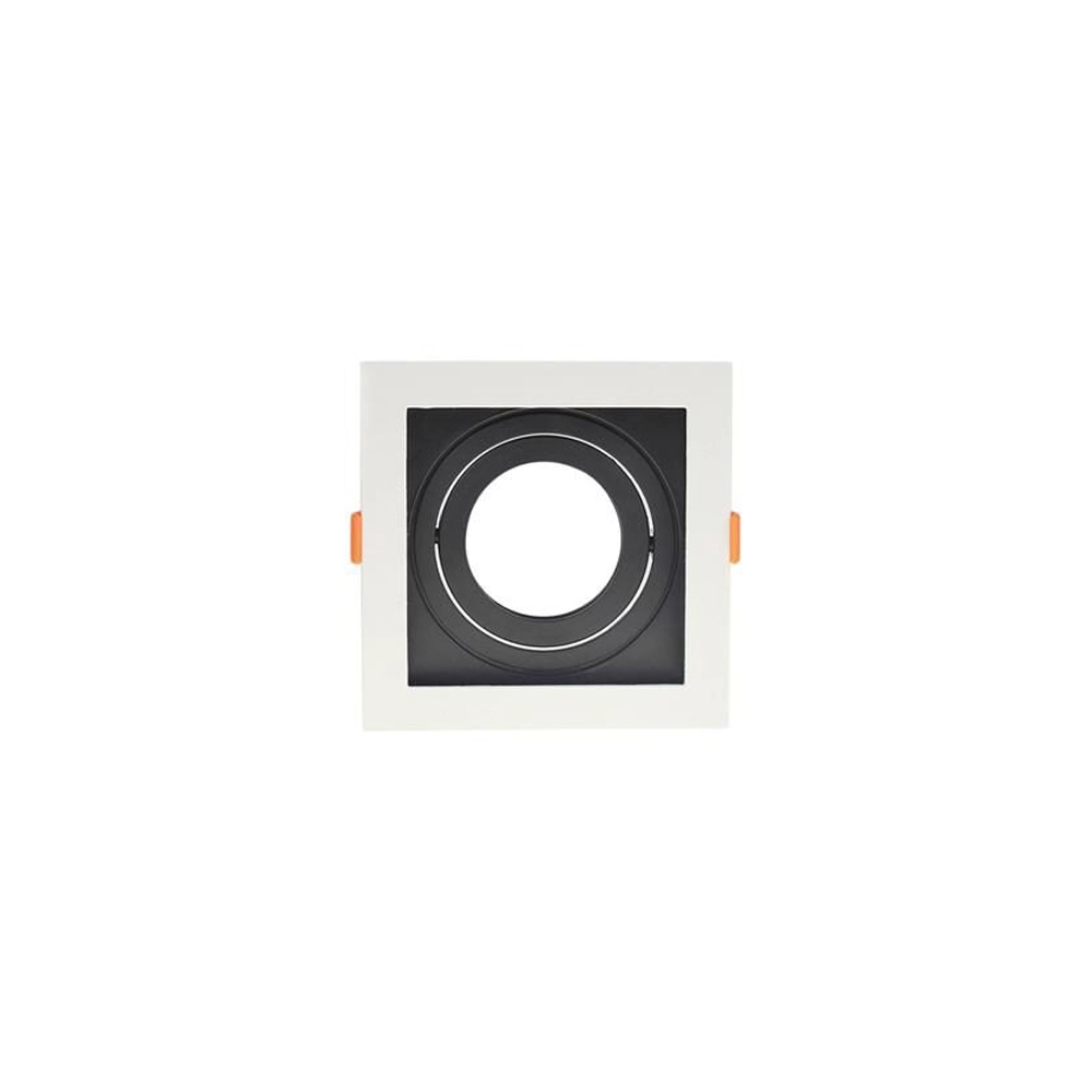 Spot De Embutir Conecta Par 30 Quadrado Recuado Branco E Preto 17cm Evoled