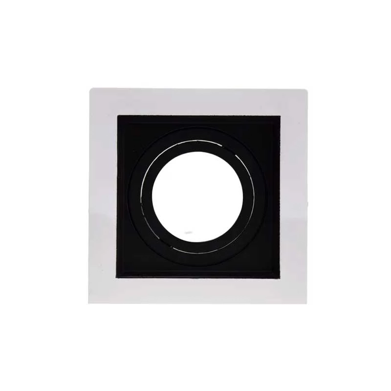 Spot De Embutir Conecta Ar70 Quadrado Recuado Branco E Preto 13cm Evoled