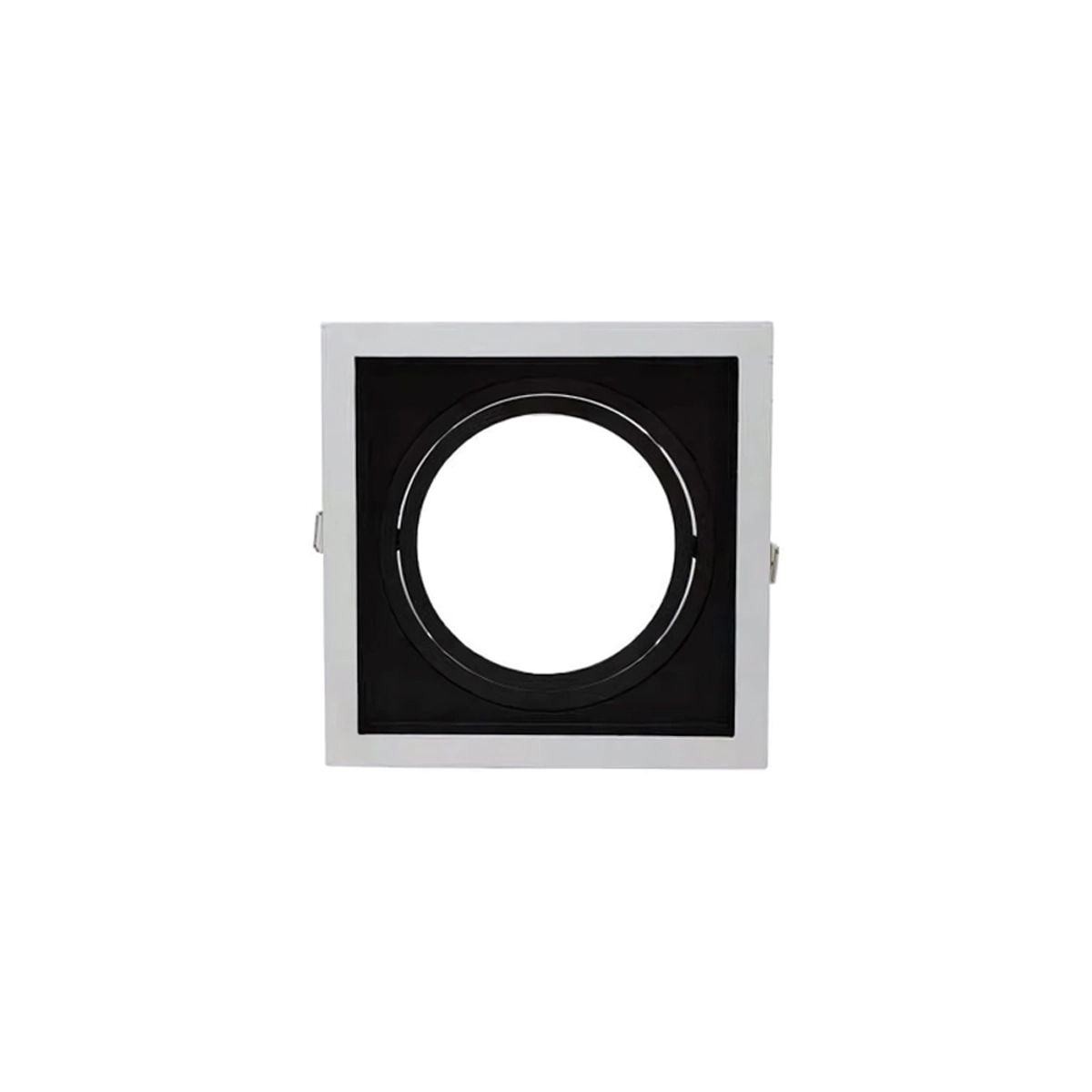 Spot De Embutir Conecta Ar111 Quadrado Recuado Branco E Preto 17cm Evoled