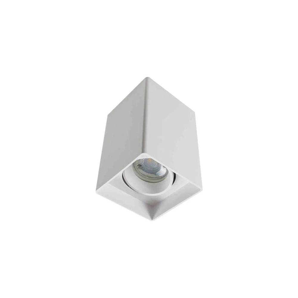 Plafon Spot Sobrepor Mr16 Dicroica Quadrado Recuado Branco 12 5cm Evoled