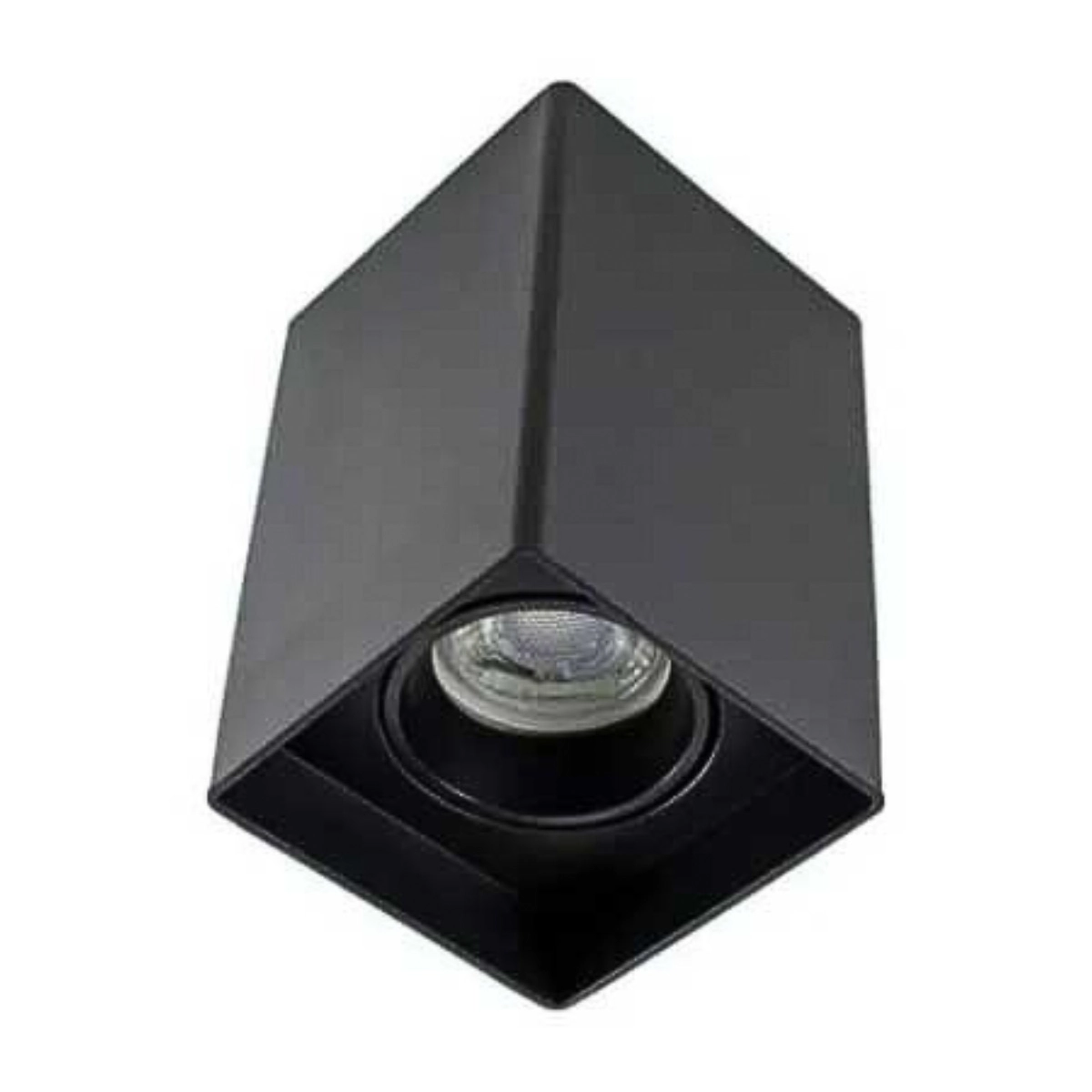 Plafon Spot Sobrepor Mr16 Dicroica Quadrado Recuado Preto 12 5cm Evoled
