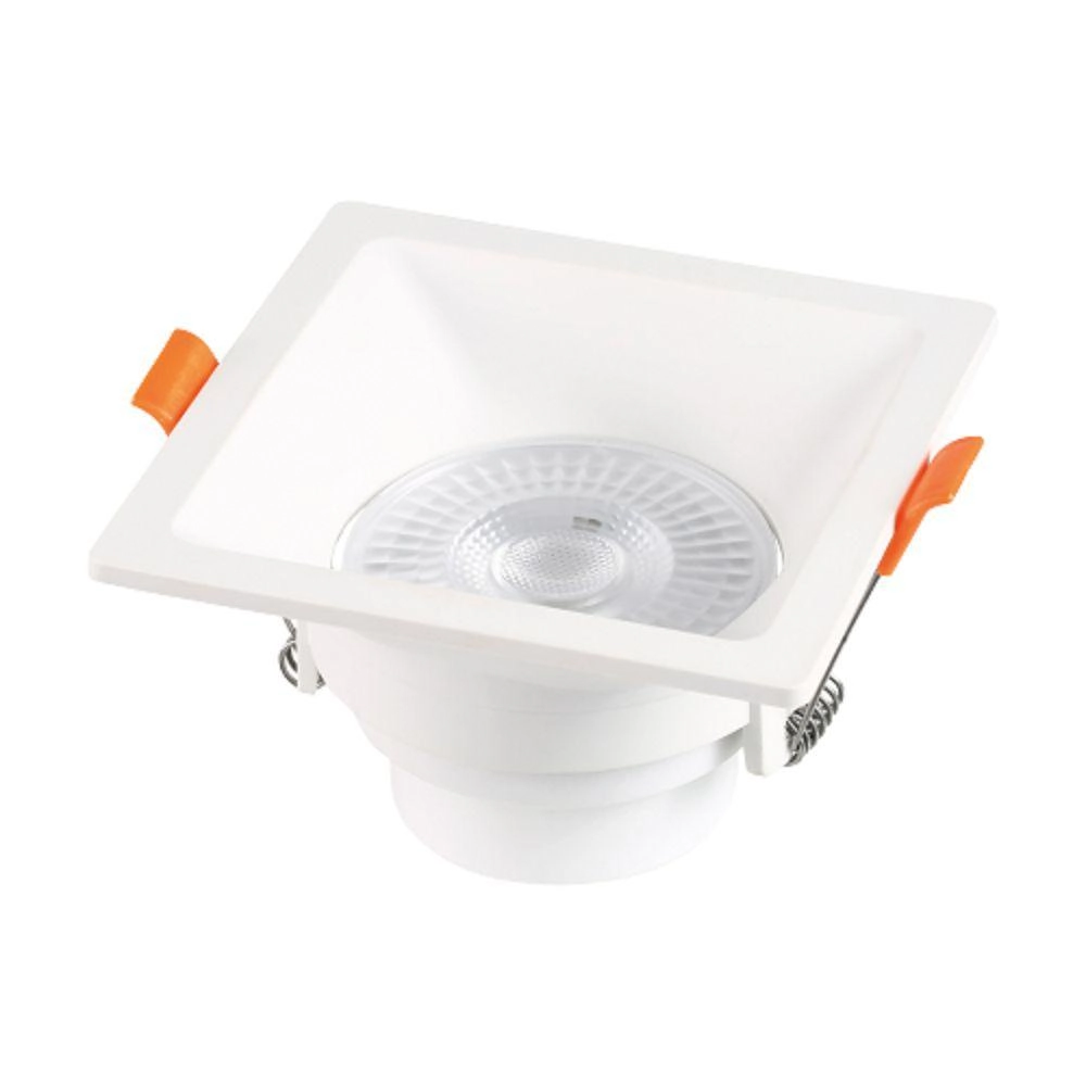 Spot De Embutir Mr16 Dicroica Quadrado Recuado Branco 9cm Evoled