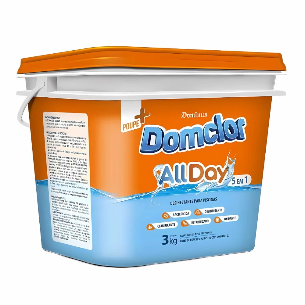 Balde De Cloro Para Piscina 5 Em 1 Allday 3kg - Domclor