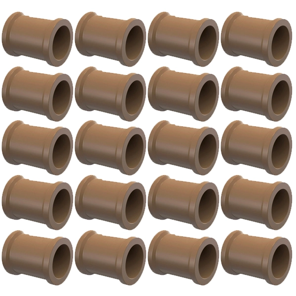 Luva PVC Marrom Soldável 1/2" 20mm Pack Com 20 Peças Plastilit
