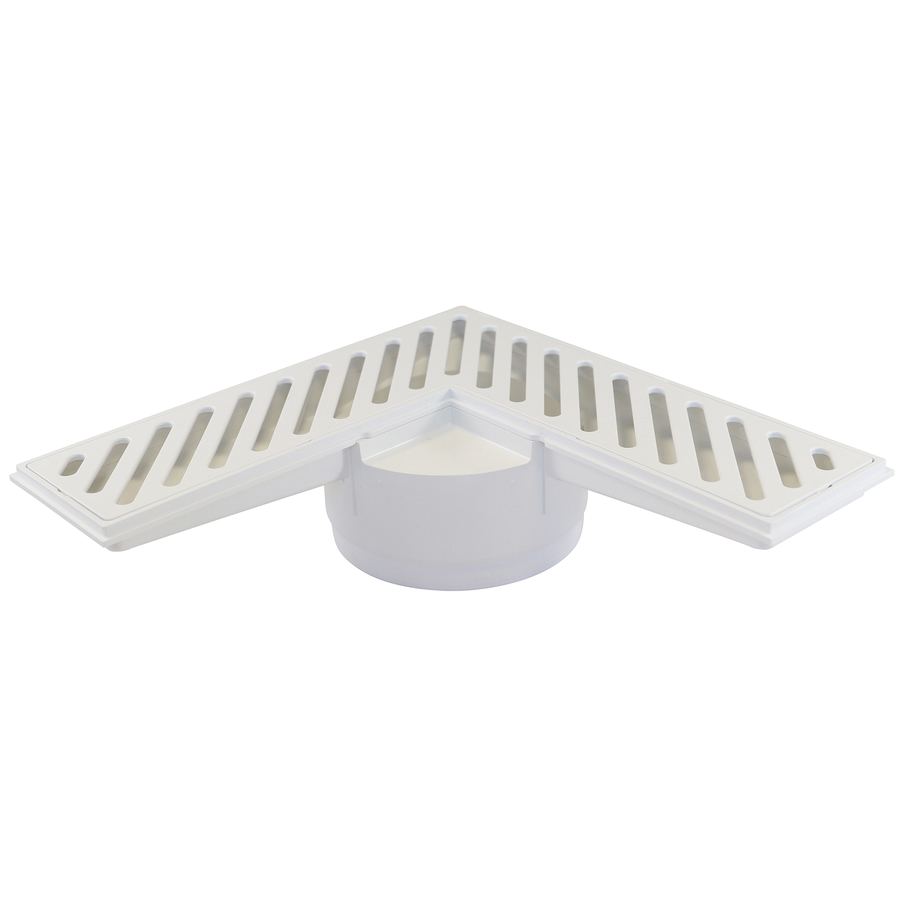 Ralo de Canto de Banheiro 21x21cm ABS Branco Triangular Plastilit