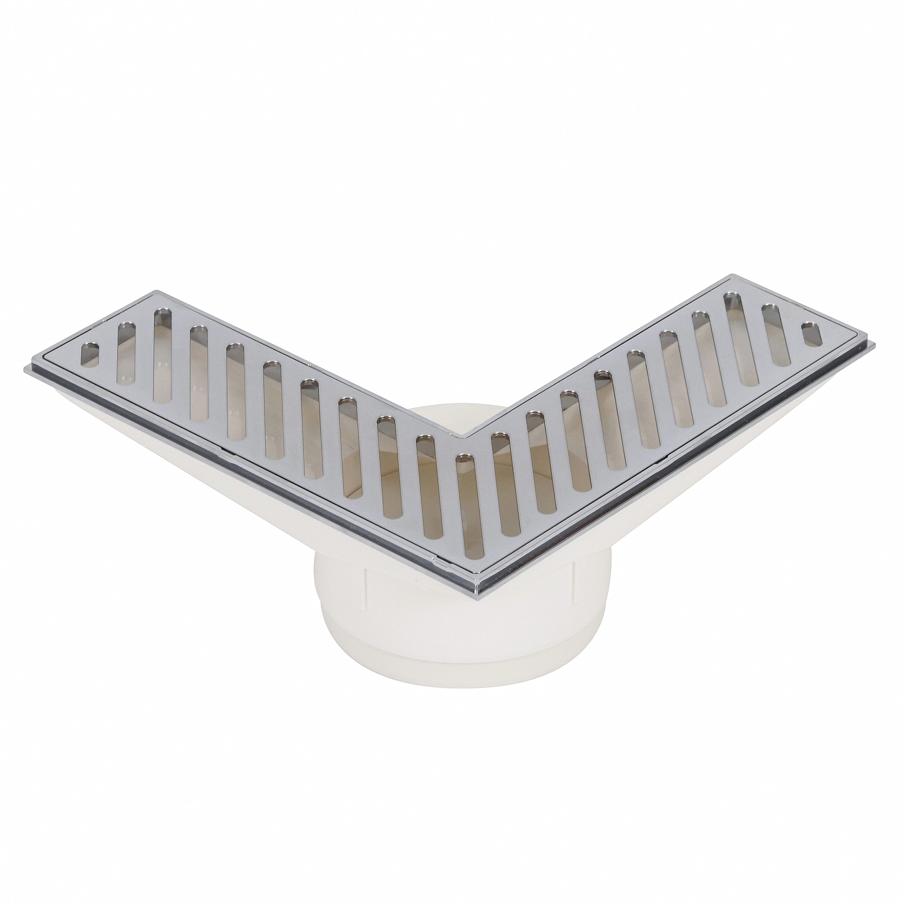 Ralo de Canto de Banheiro 21x21cm ABS Cromado Triangular Plastilit