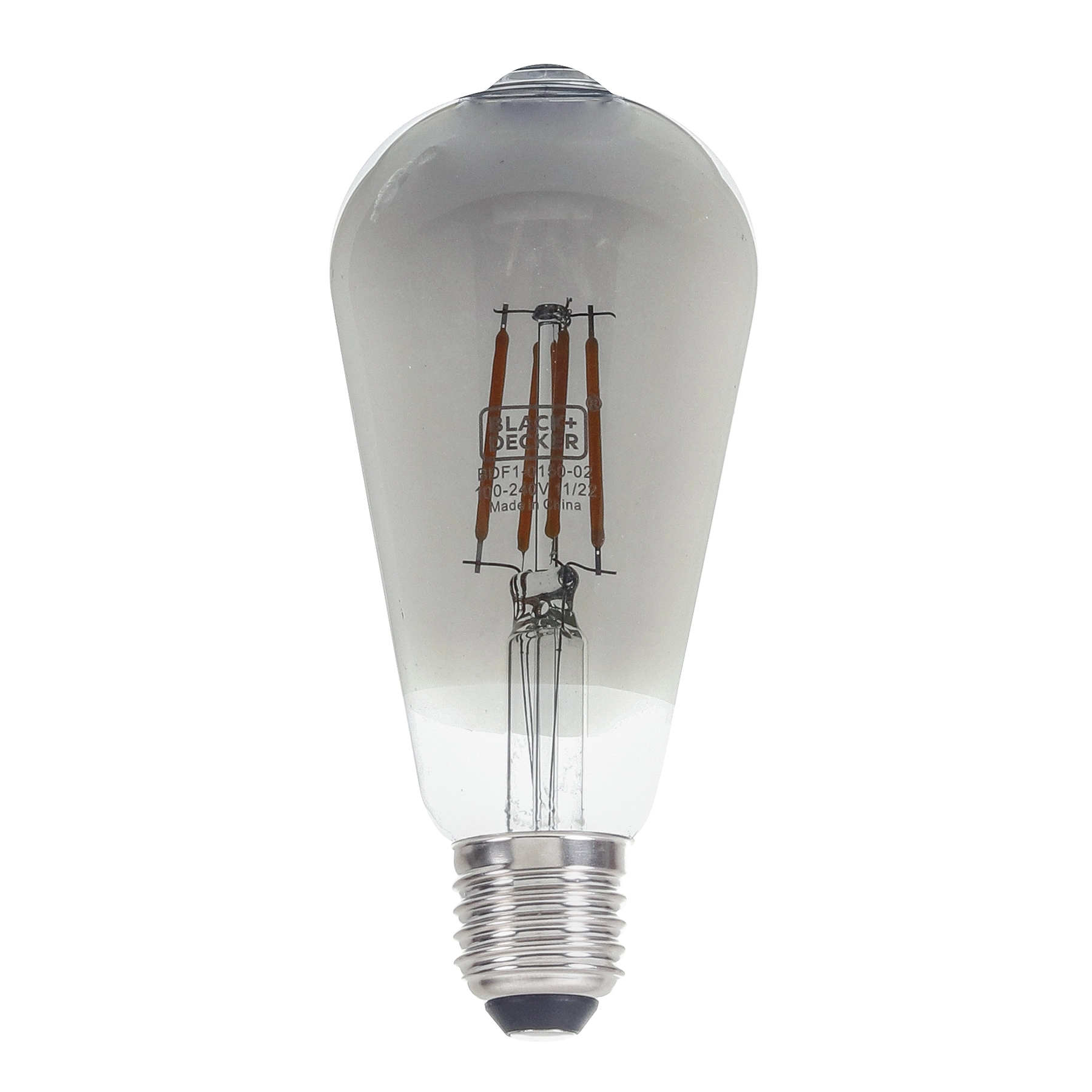 Lâmpada de LED Filamento E27 Pêra 3W 150lm Luz Preta Bivolt Black + Decker