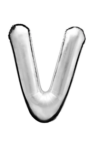 Balao Met 14 Prata Letra V
