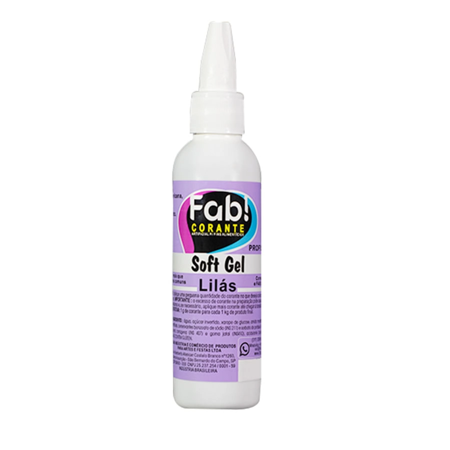 Corante Soft Gel Lilas 25g Fab